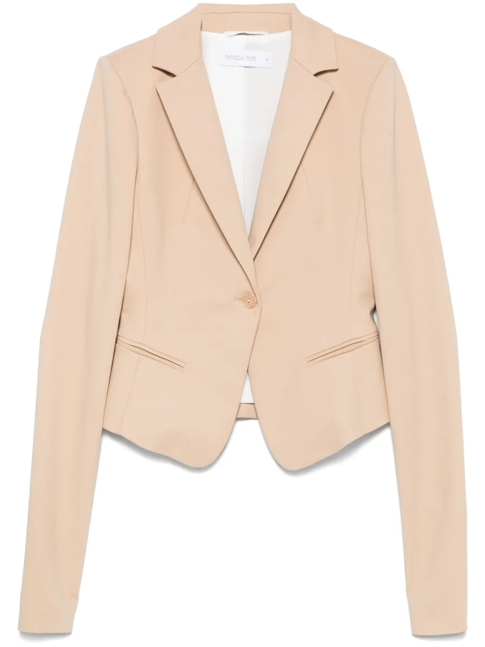 Patrizia Pepe Blazer met gekerfde revers Beige