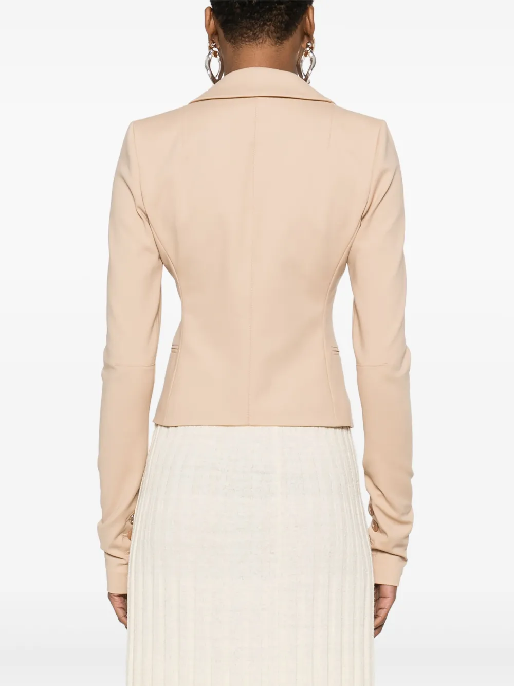 Patrizia Pepe Blazer met gekerfde revers Beige