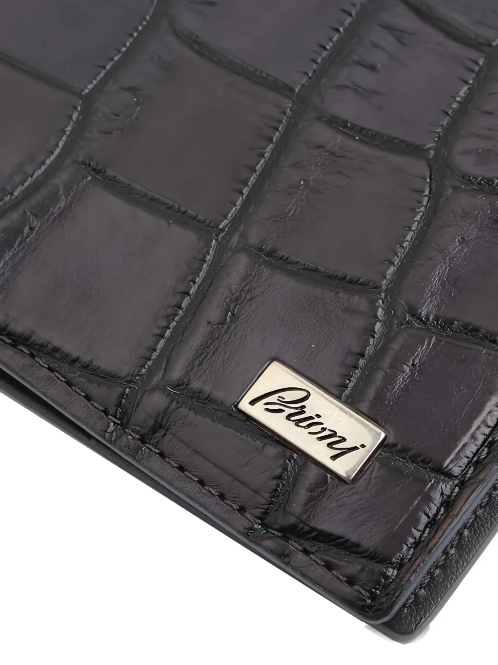 Brioni Crocodile-embossed Leather Wallet In Black