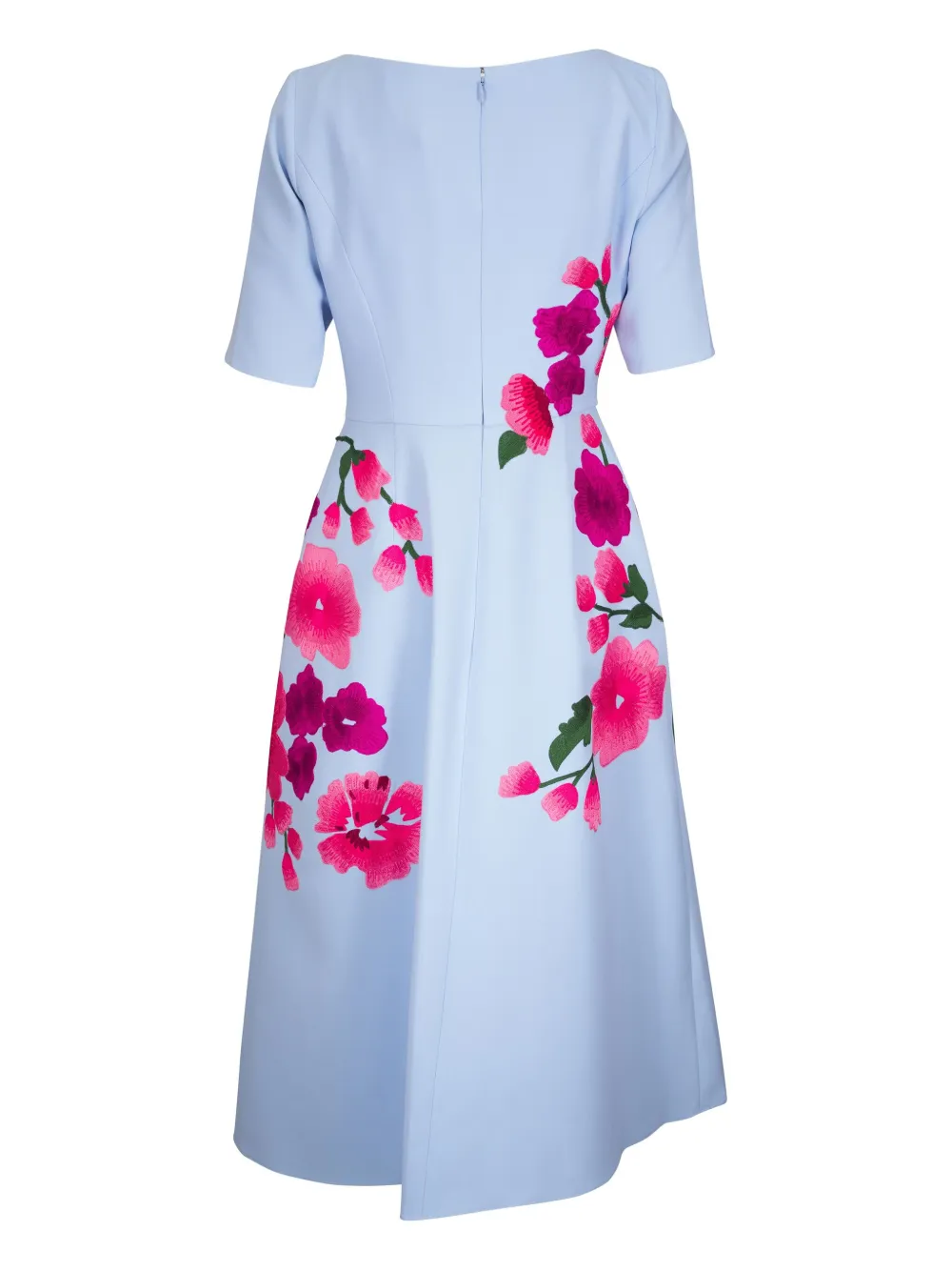 Carolina Herrera Midi-jurk met geborduurde bloemen - Blauw