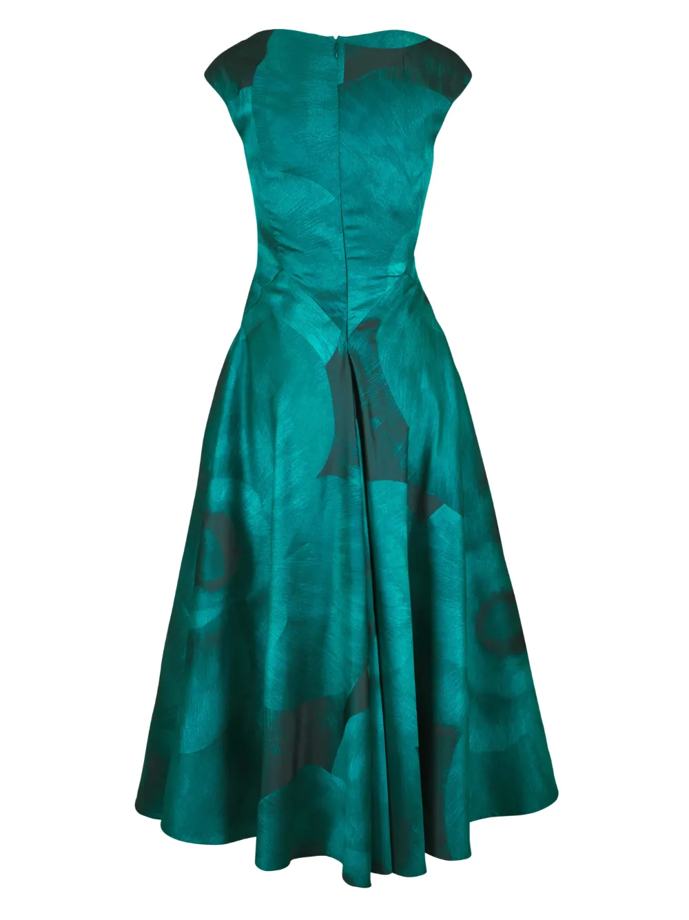 Talbot Runhof Jacquard Draped Dress In Green