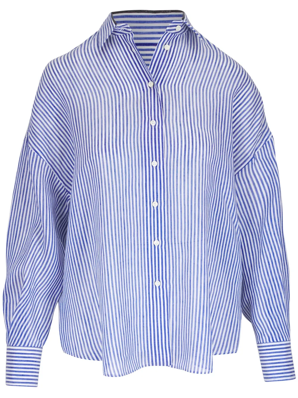 Brunello Cucinelli camisa con rayas estampadas | azul | Image 1
