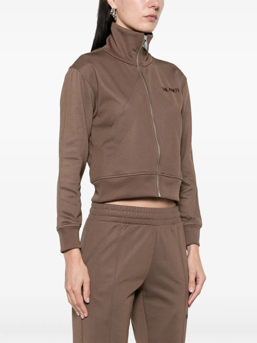 The Attico Sweater met logopatch Bruin
