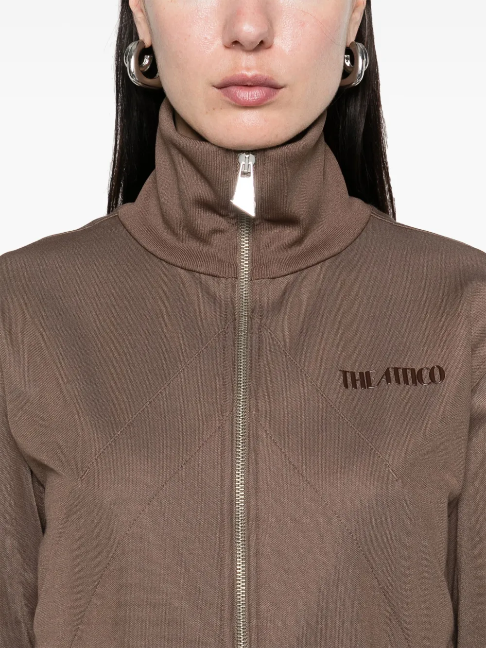 The Attico Sweater met logopatch Bruin