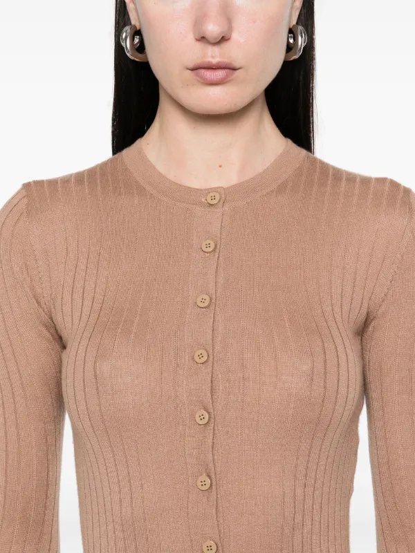 The Attico chunky-ribbed Mini Dress | Brown | FARFETCH
