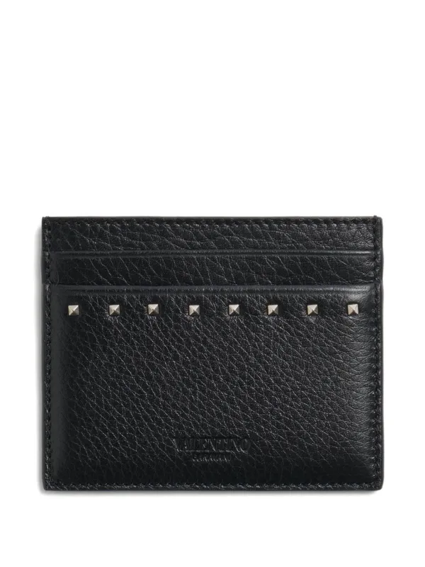 VALENTINO カード　ケース　ロックスタッズ ヴァレンティノ VALENTINO ロックスタッズ カードホルダー ピンク/GD