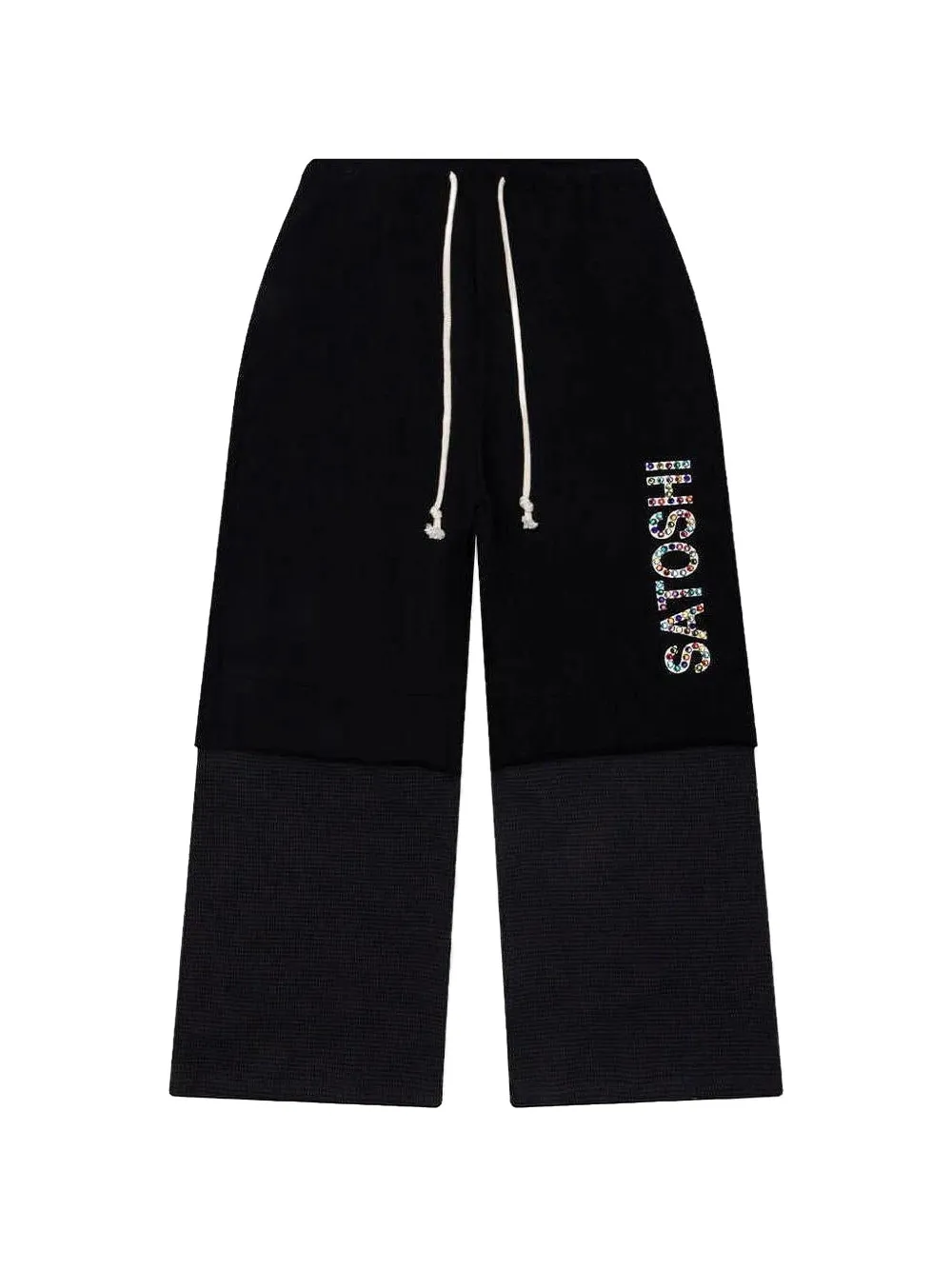 SATOSHI NAKAMOTO double-layer studded track pants - Nero