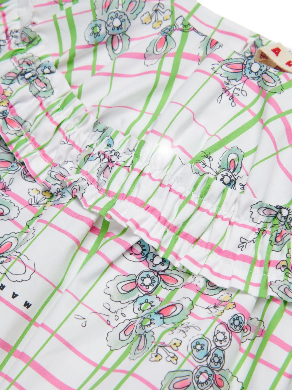 Marni Kids Geruit shirt Wit