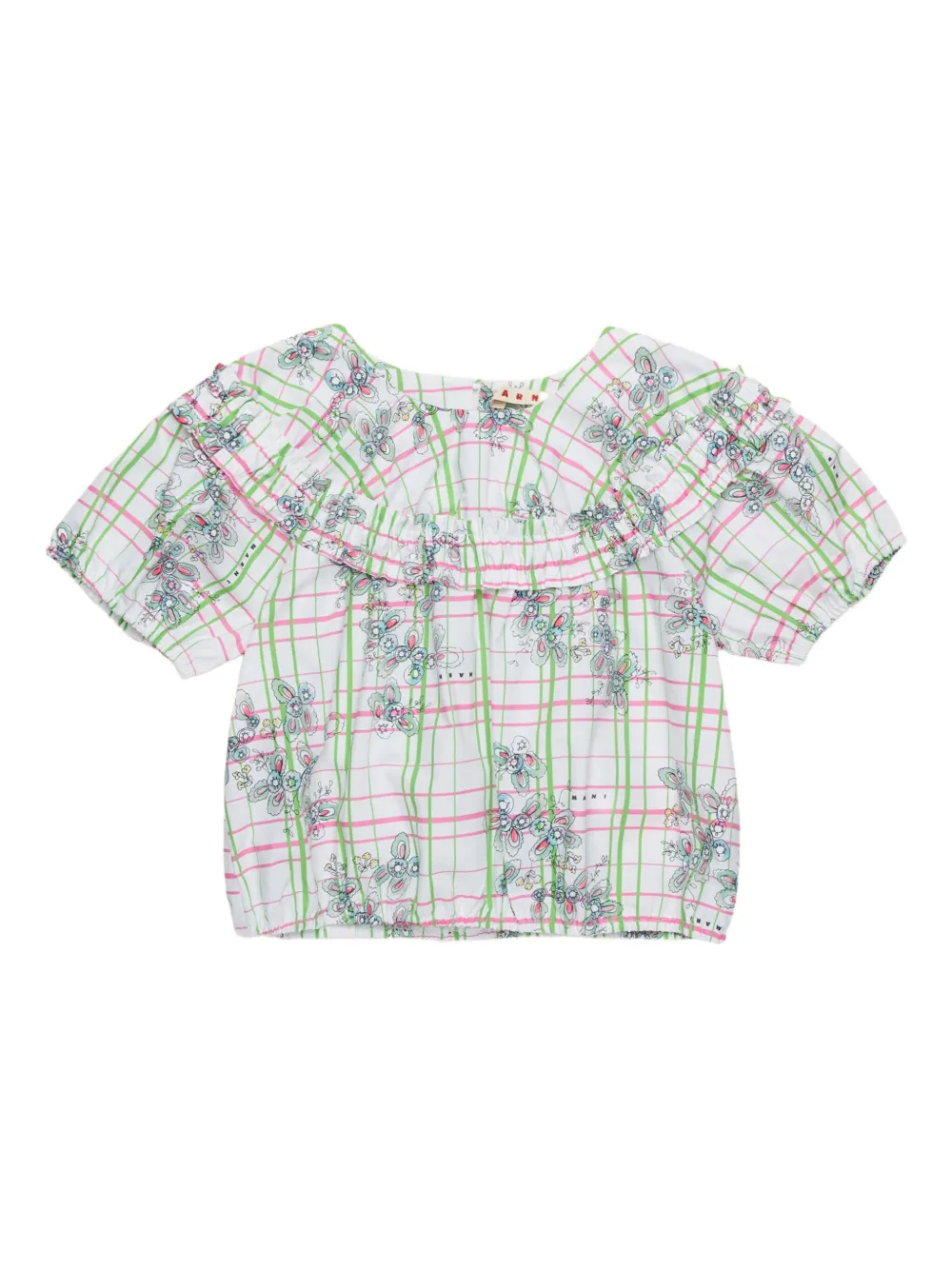 Marni Kids チェック シャツ - ホワイト Marni Kids チェック シャツ - ホワイト