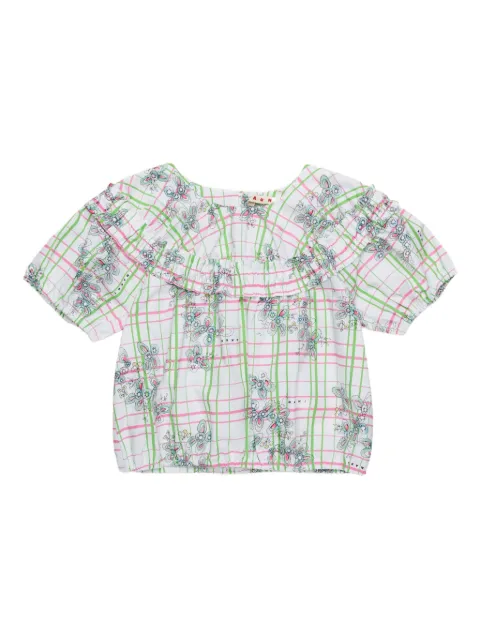 Marni Kids camisa con cuadros estampados