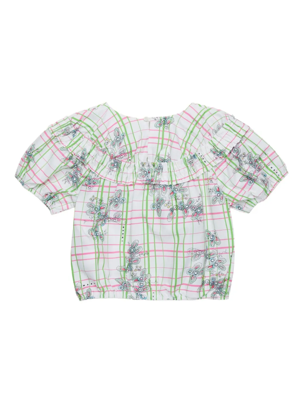 Marni Kids Geruit shirt Wit