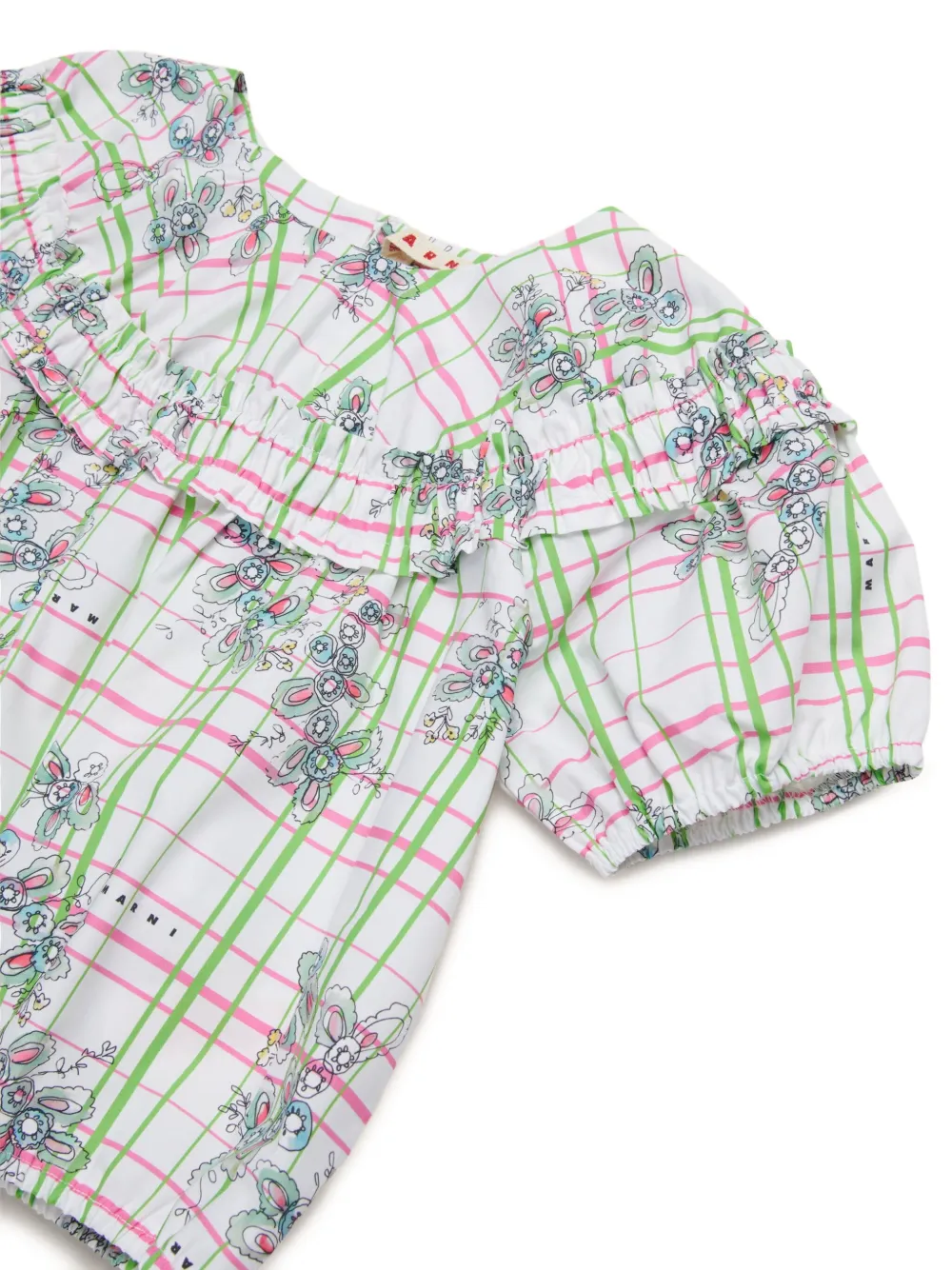 Marni Kids Geruit shirt Wit