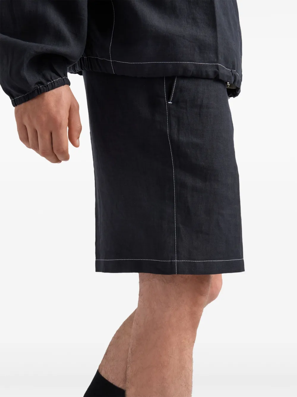 Prada Bermuda shorts met logopatch Zwart