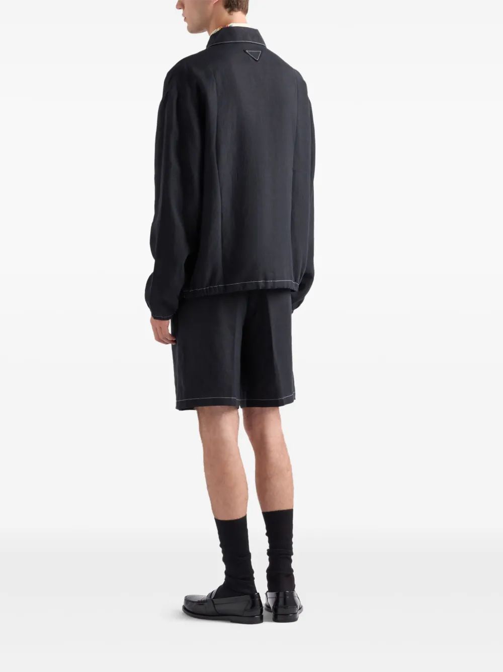 Prada Bermuda shorts met logopatch Zwart