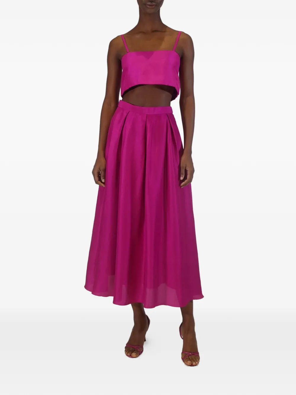 AZEEZA Sheridan geplooide maxi-rok Roze