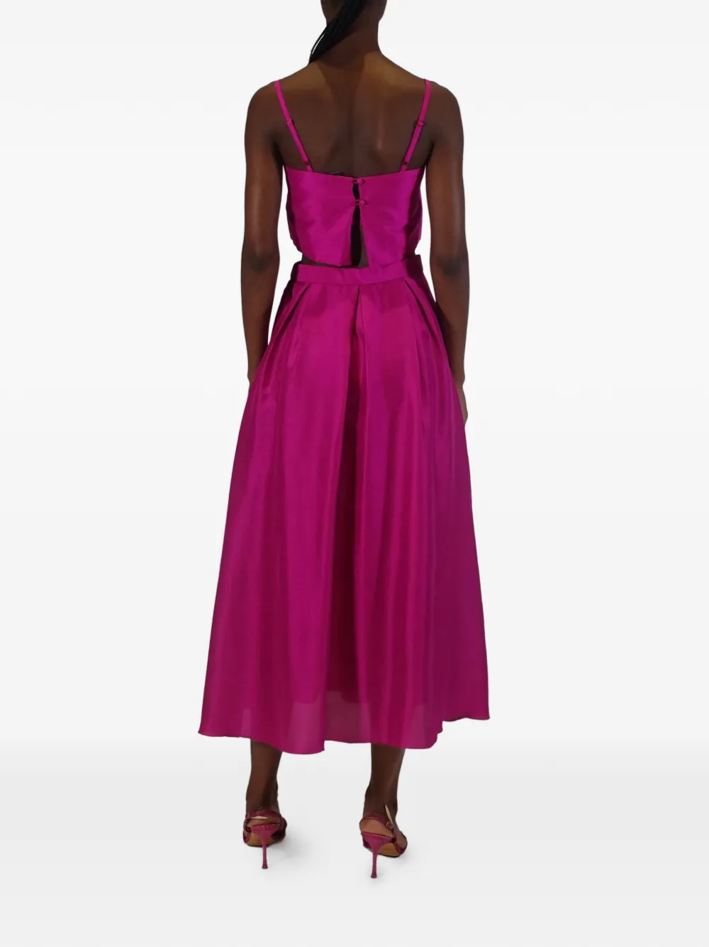 AZEEZA Sheridan geplooide maxi-rok Roze