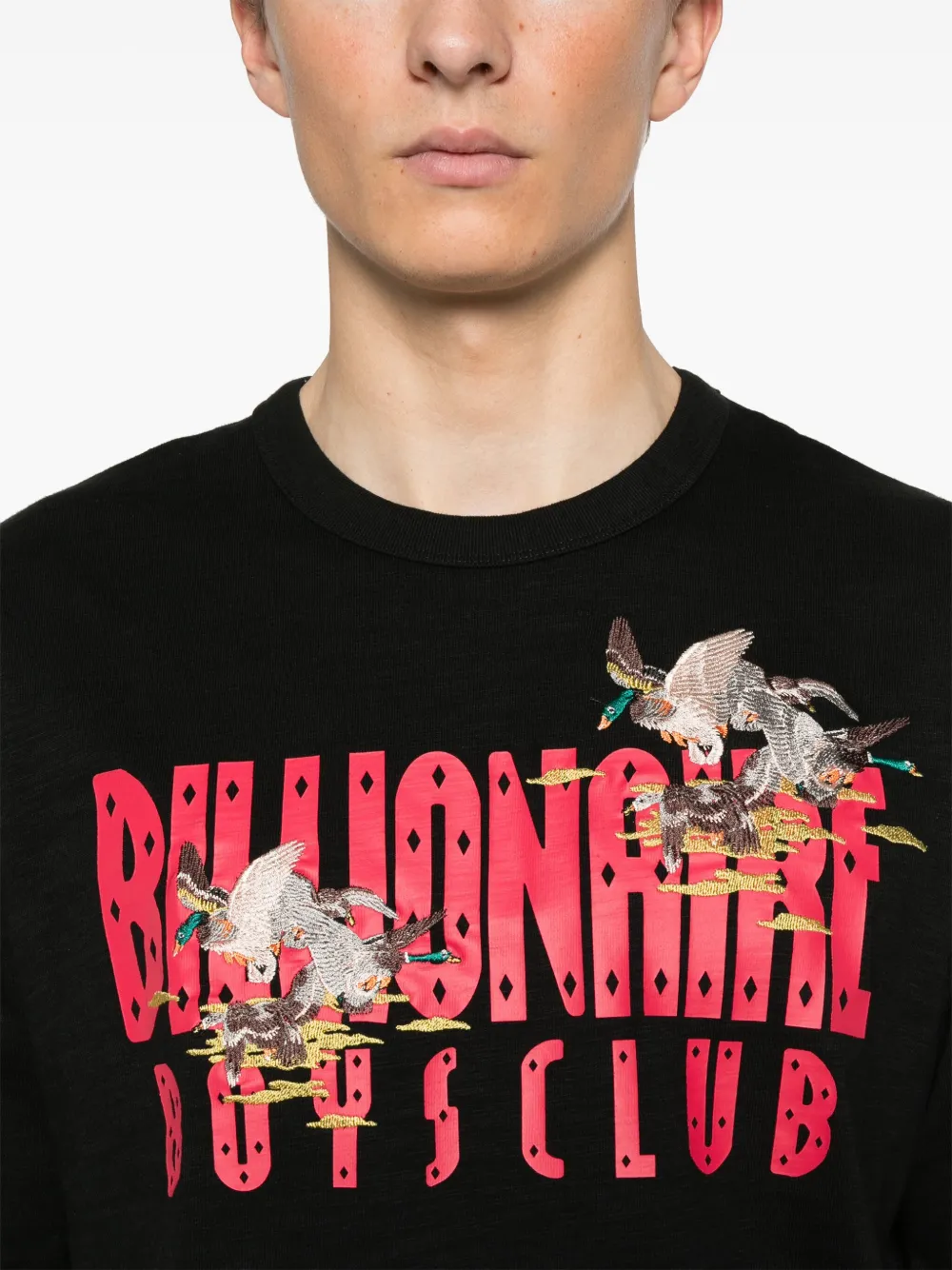 Billionaire Boys Club T-shirt met geborduurde eend en logo Zwart