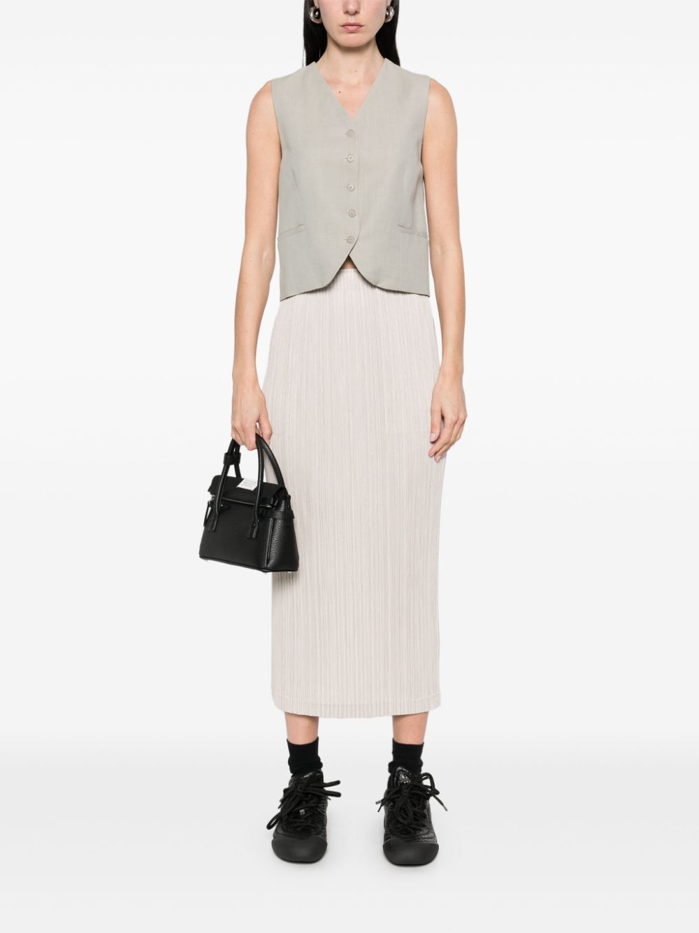 Pleats Please Issey Miyake plissé midi skirt - Beige