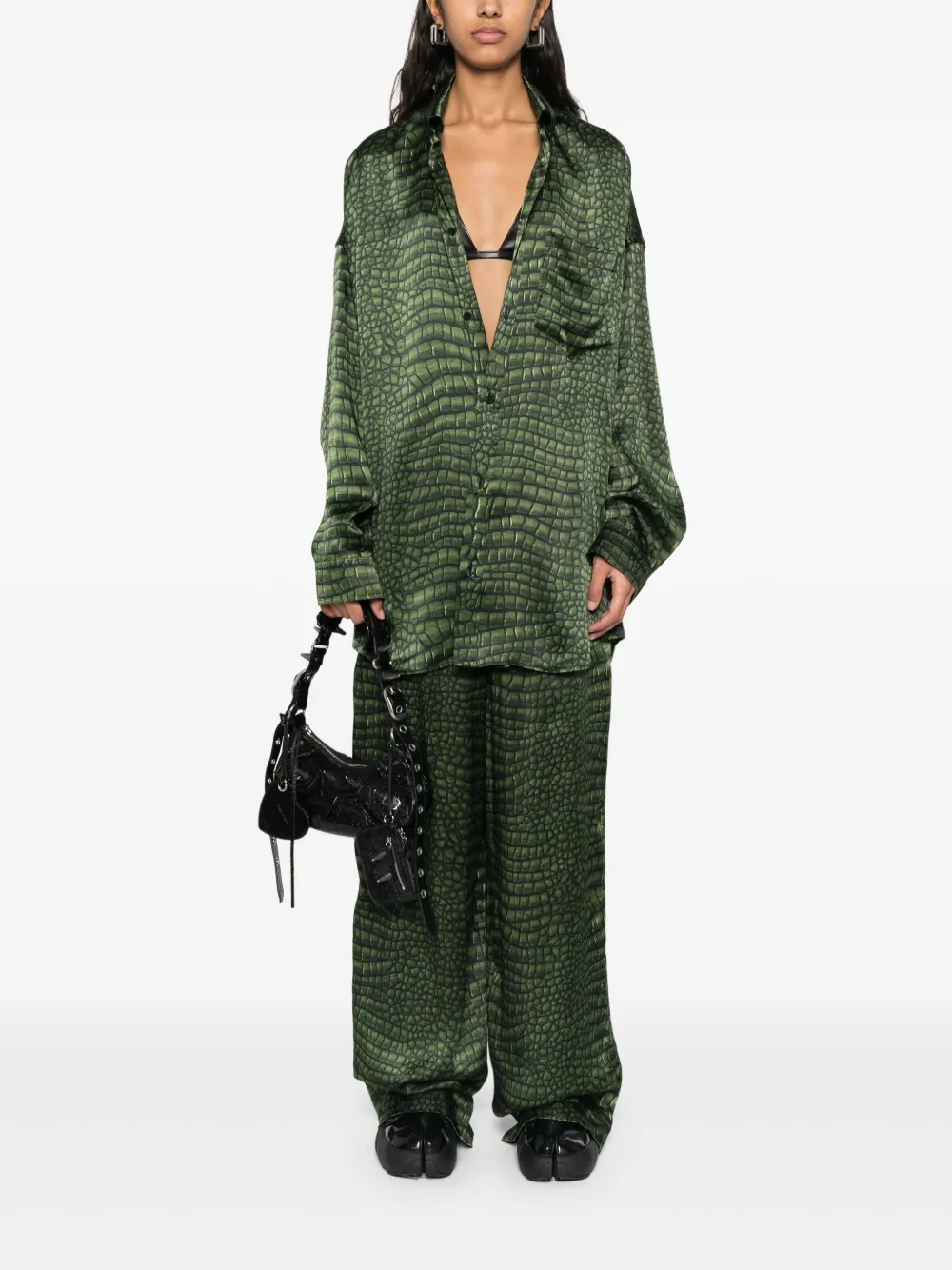 Balenciaga Cocoon shirt Groen