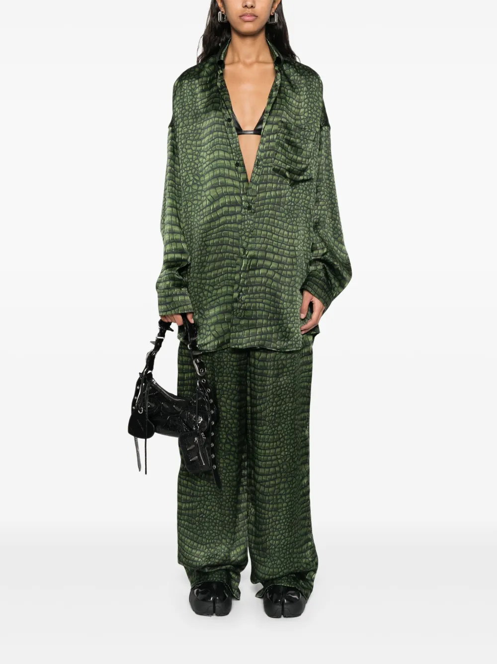 Balenciaga Broek met print - Groen