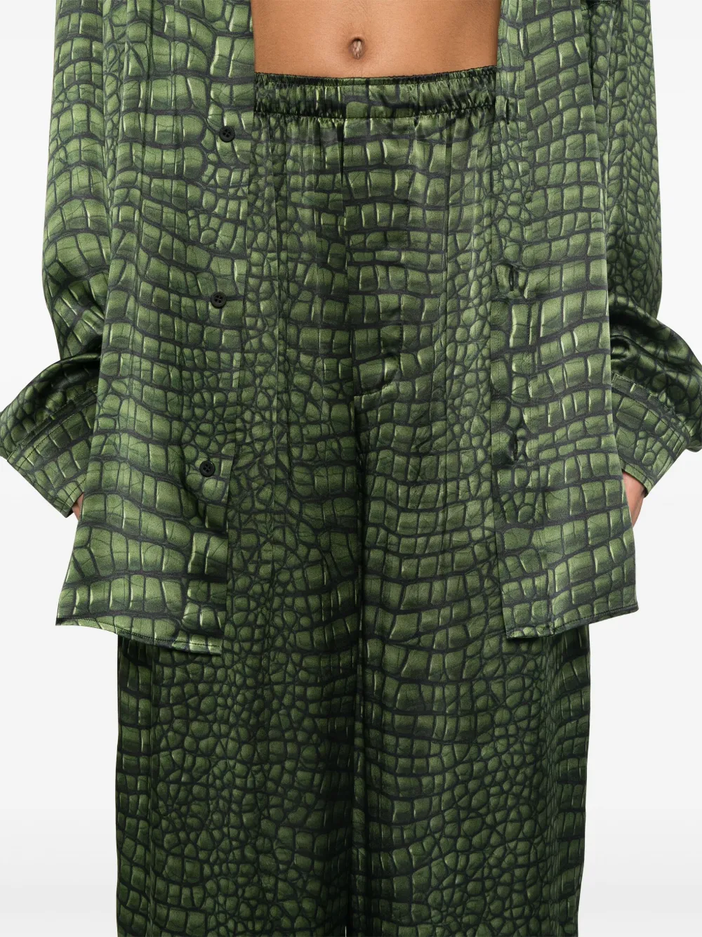 Balenciaga Broek met print Groen