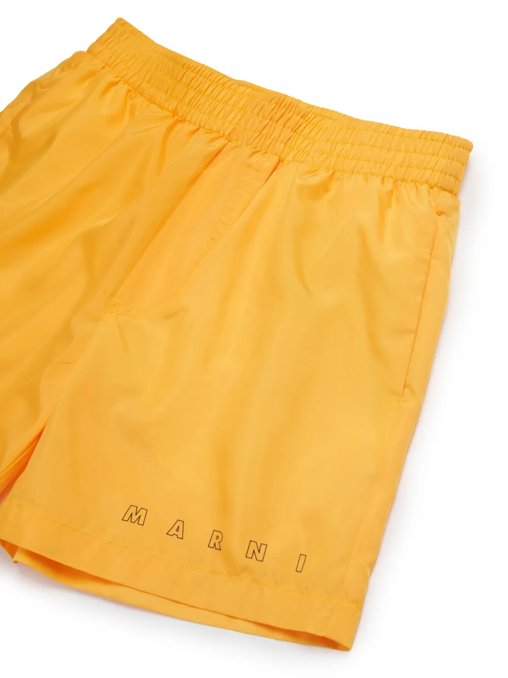 Marni Kids Zwembroek met logoprint Geel