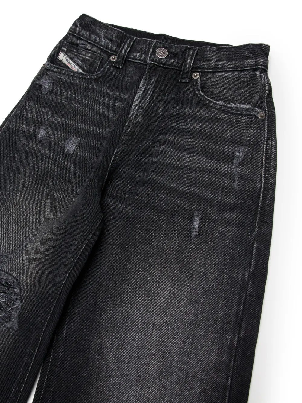 Diesel Kids Jeans met wijde pijpen Zwart