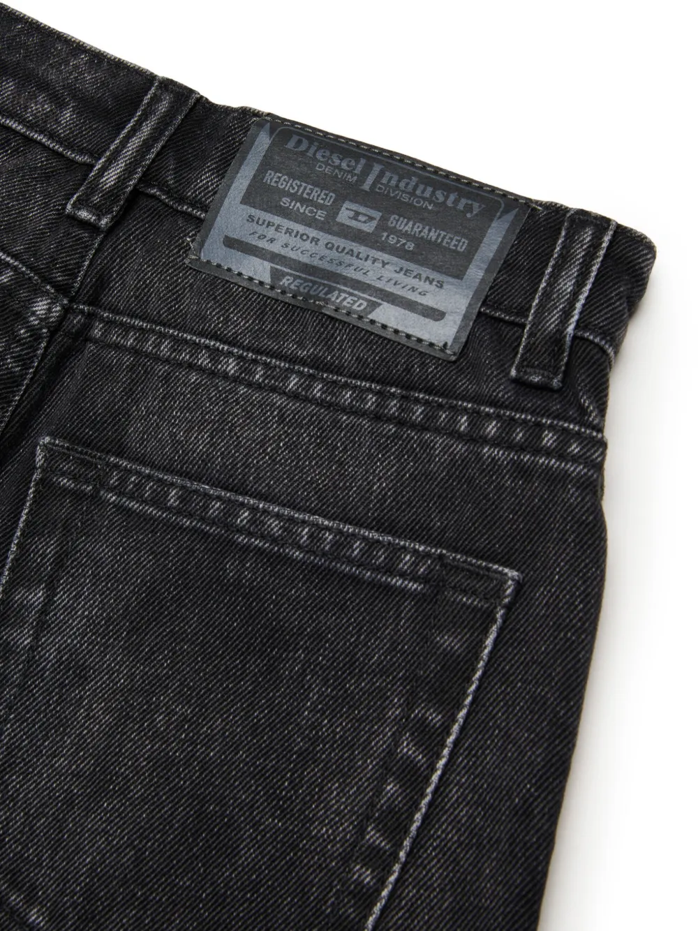 Diesel Kids Jeans met wijde pijpen Zwart