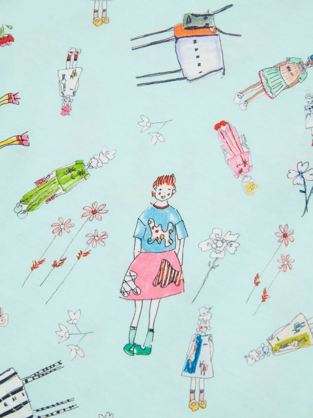 Marni Kids T-shirt met print Blauw