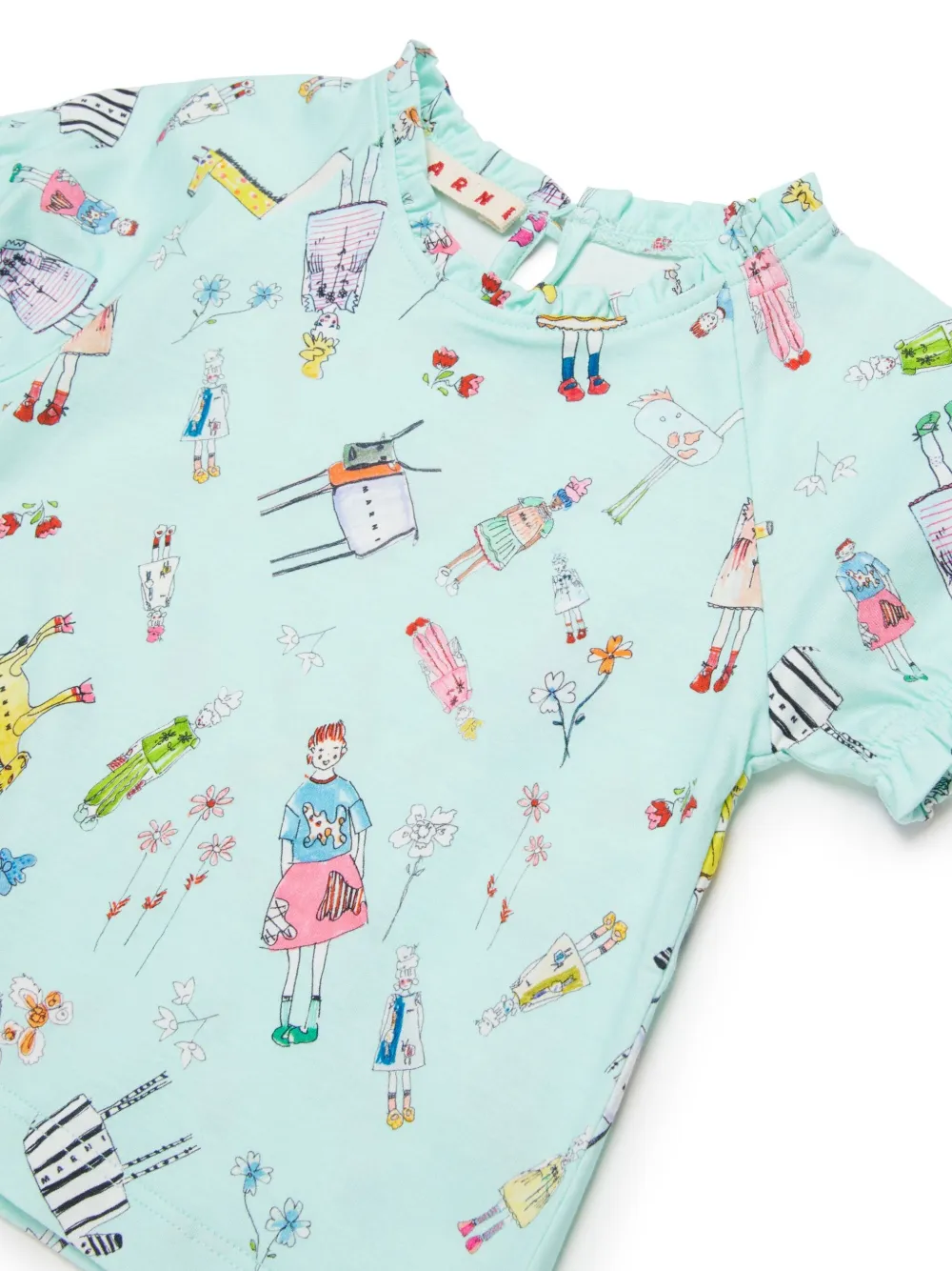 Marni Kids T-shirt met print Blauw