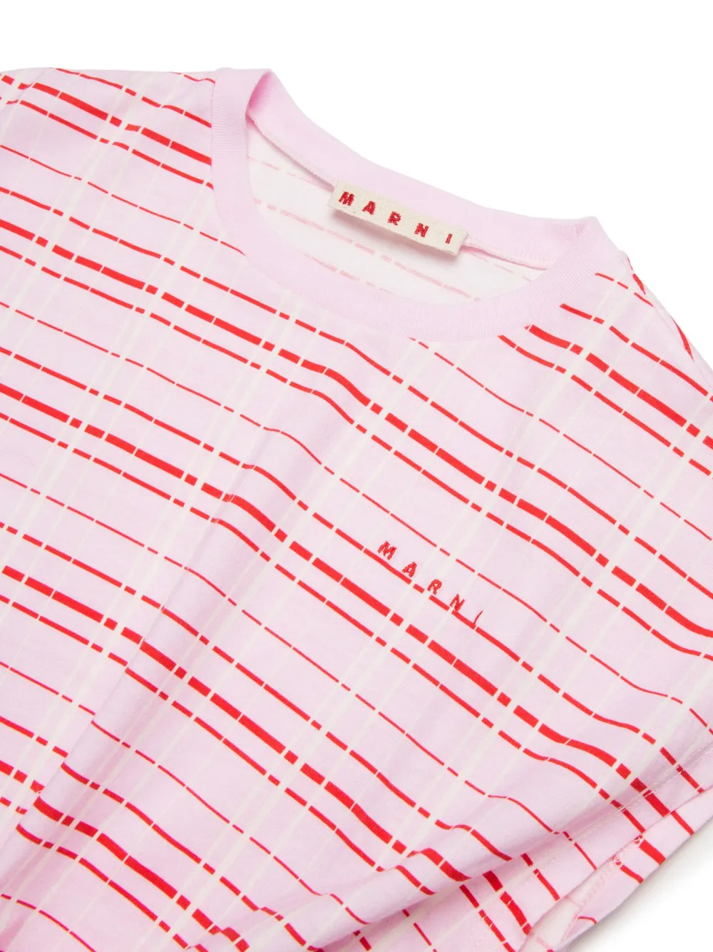 Marni Kids Geruit T-shirt Roze
