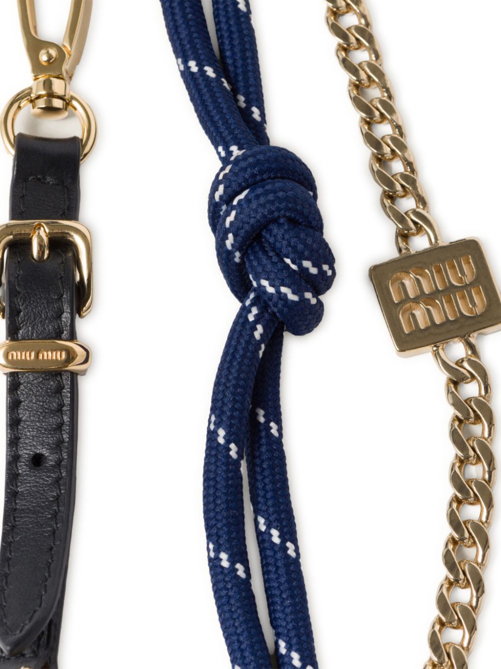 Miu Miu logo-engraved trick - Blauw