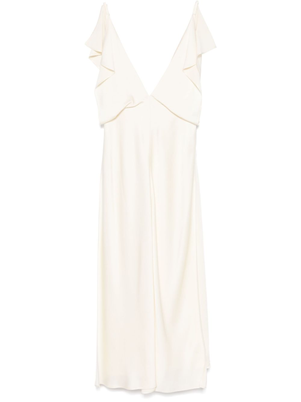 Jil Sander satin midi dress Wit