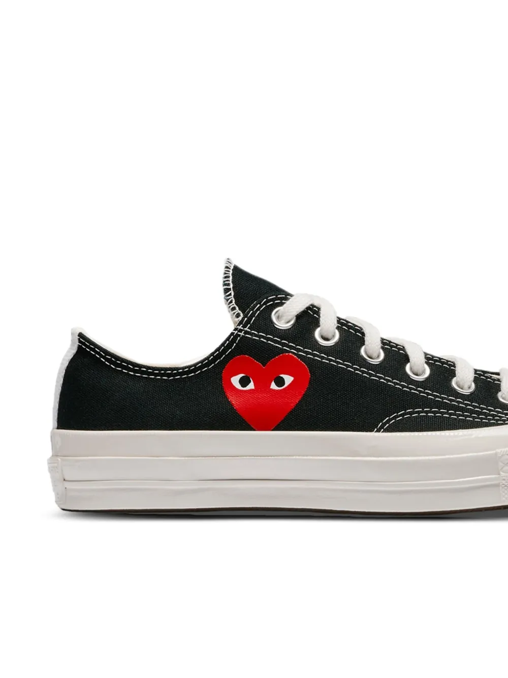 Converse Kids Chuck 70 Low "Comme des Garcons Play Small Red Heart Black" sneakers Zwart