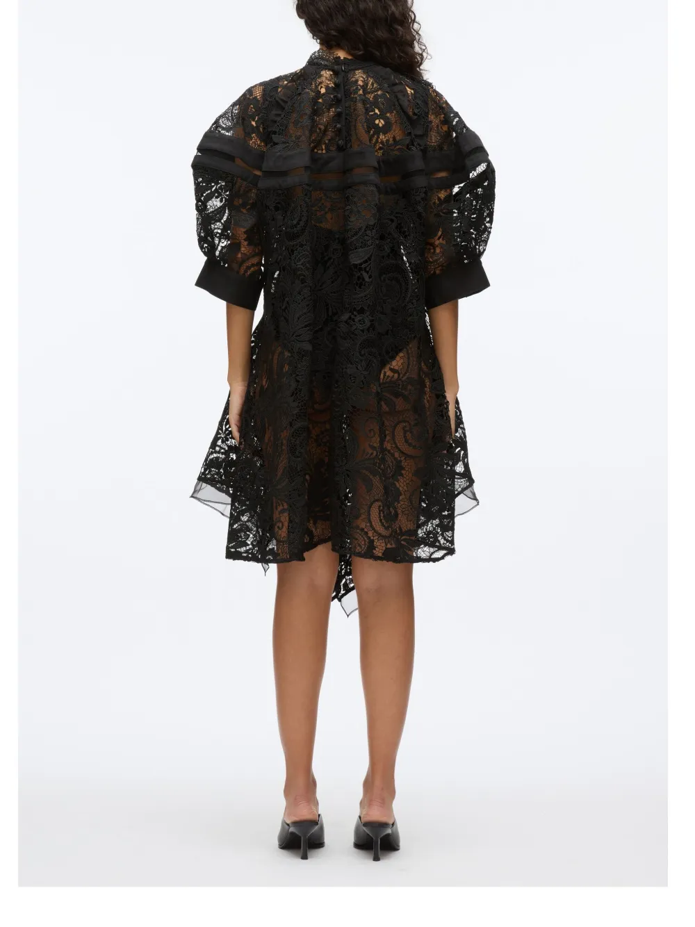 3.1 Phillip Lim Mini-jurk met kant Zwart