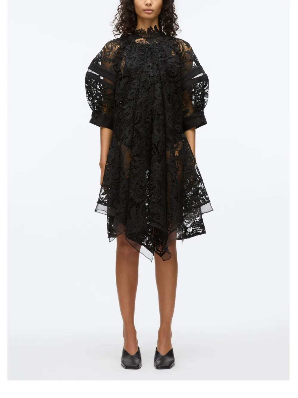 3.1 Phillip Lim Mini-jurk met kant Zwart