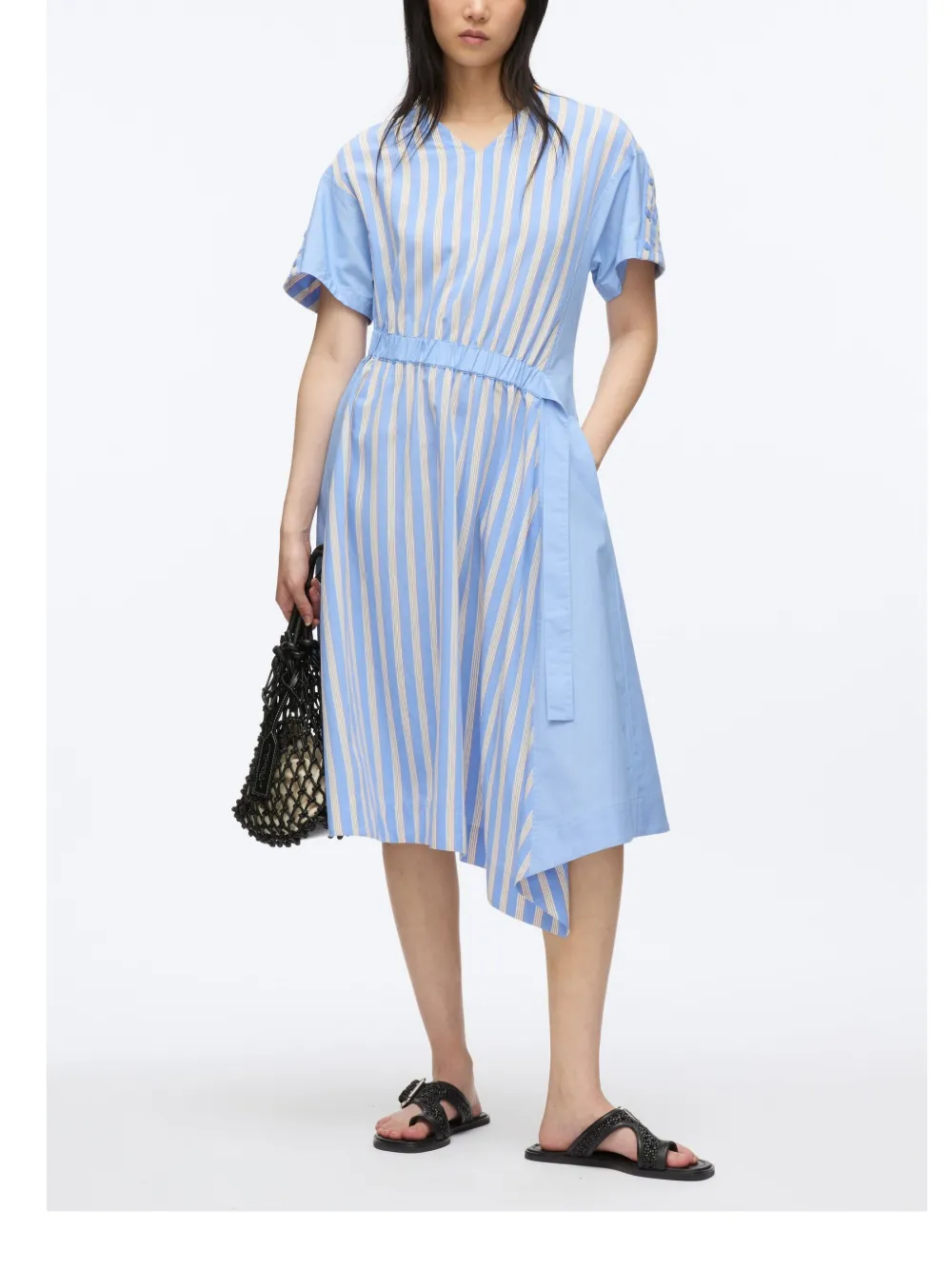 3.1 Phillip Lim Gestreepte jurk Blauw