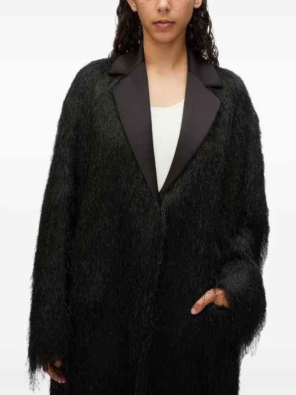 3.1 Phillip Lim フリンジ タキシードコート | ブラウン