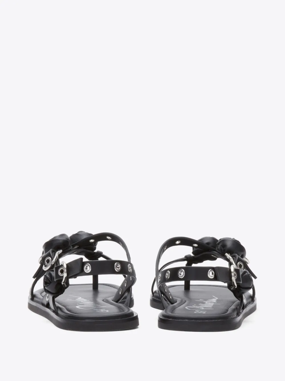 3.1 Phillip Lim Strappy Eyelet Sandal With Rosettes In Black