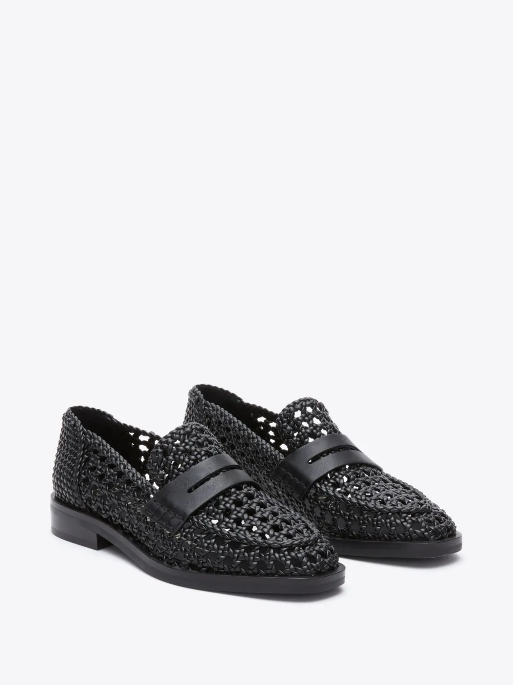 3.1 Phillip Lim Alexa Macrame Leather Loafers In Schwarz