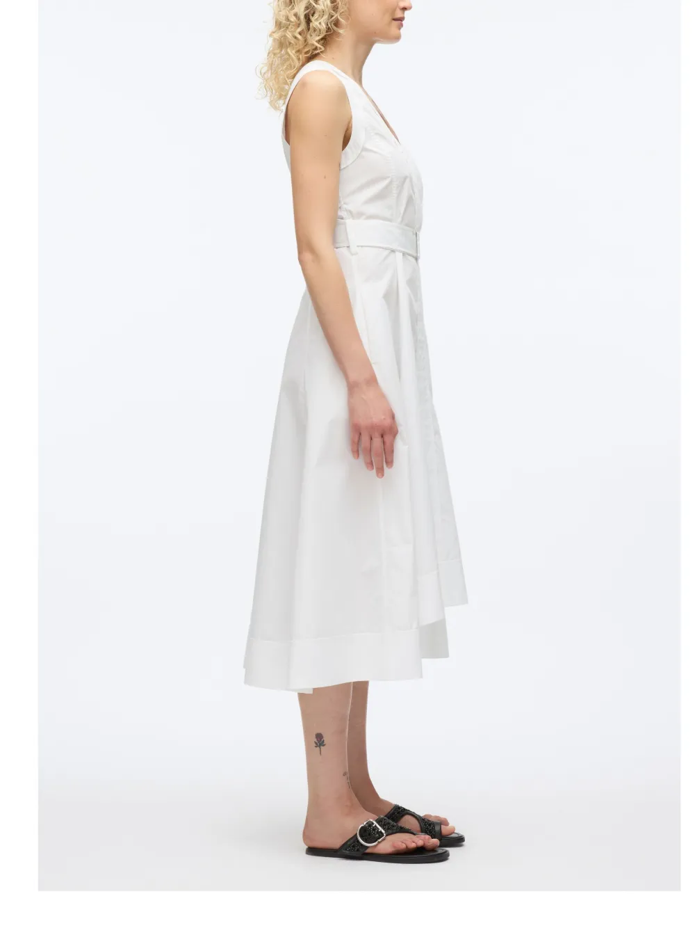 3.1 Phillip Lim Popeline midi-jurk Wit