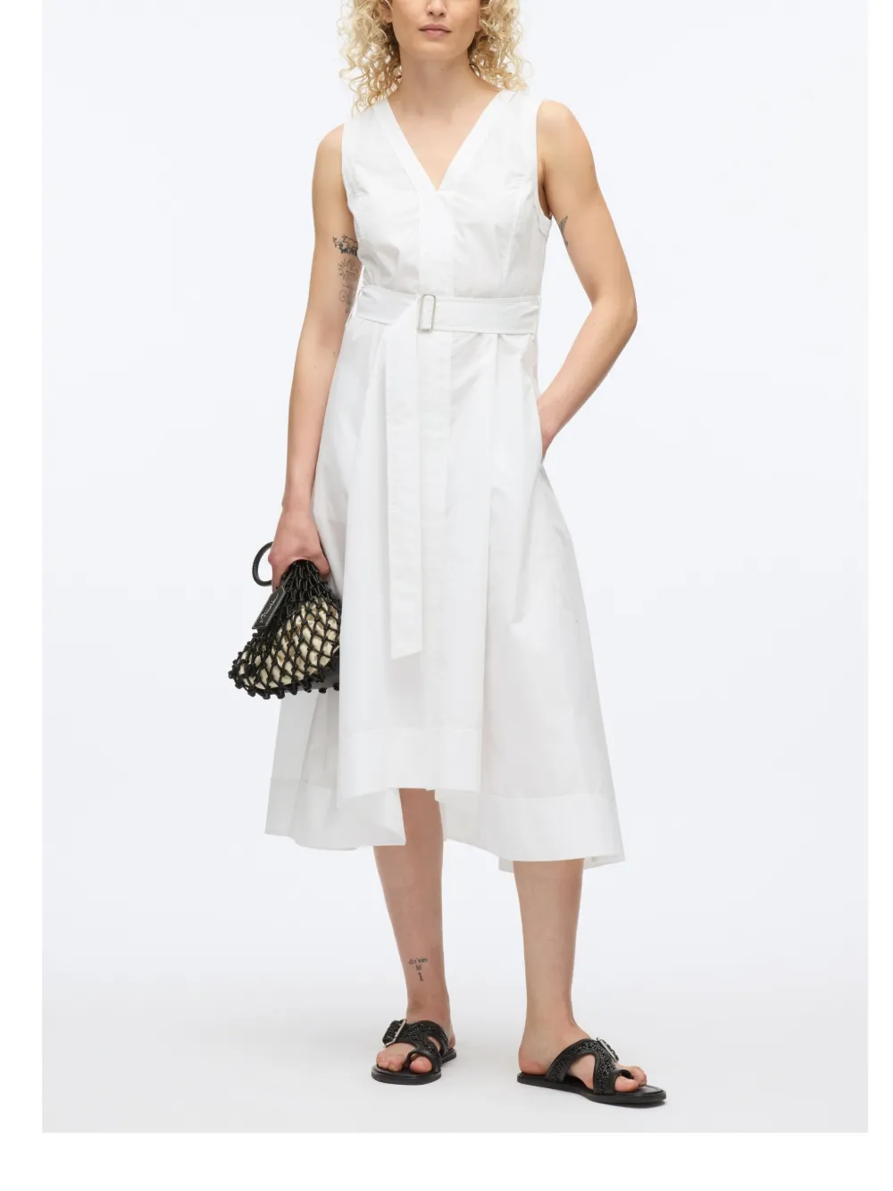 3.1 Phillip Lim Popeline midi-jurk Wit