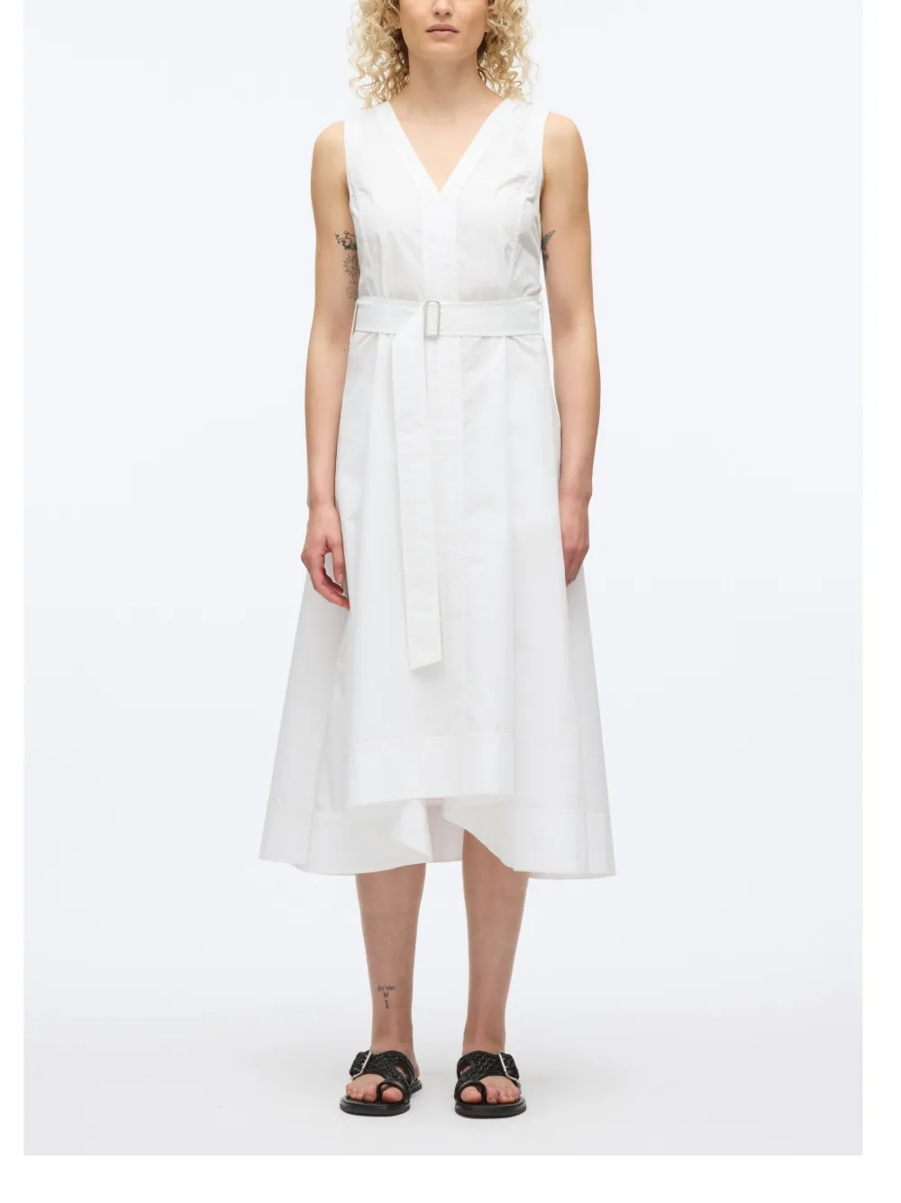 3.1 Phillip Lim Popeline midi-jurk Wit