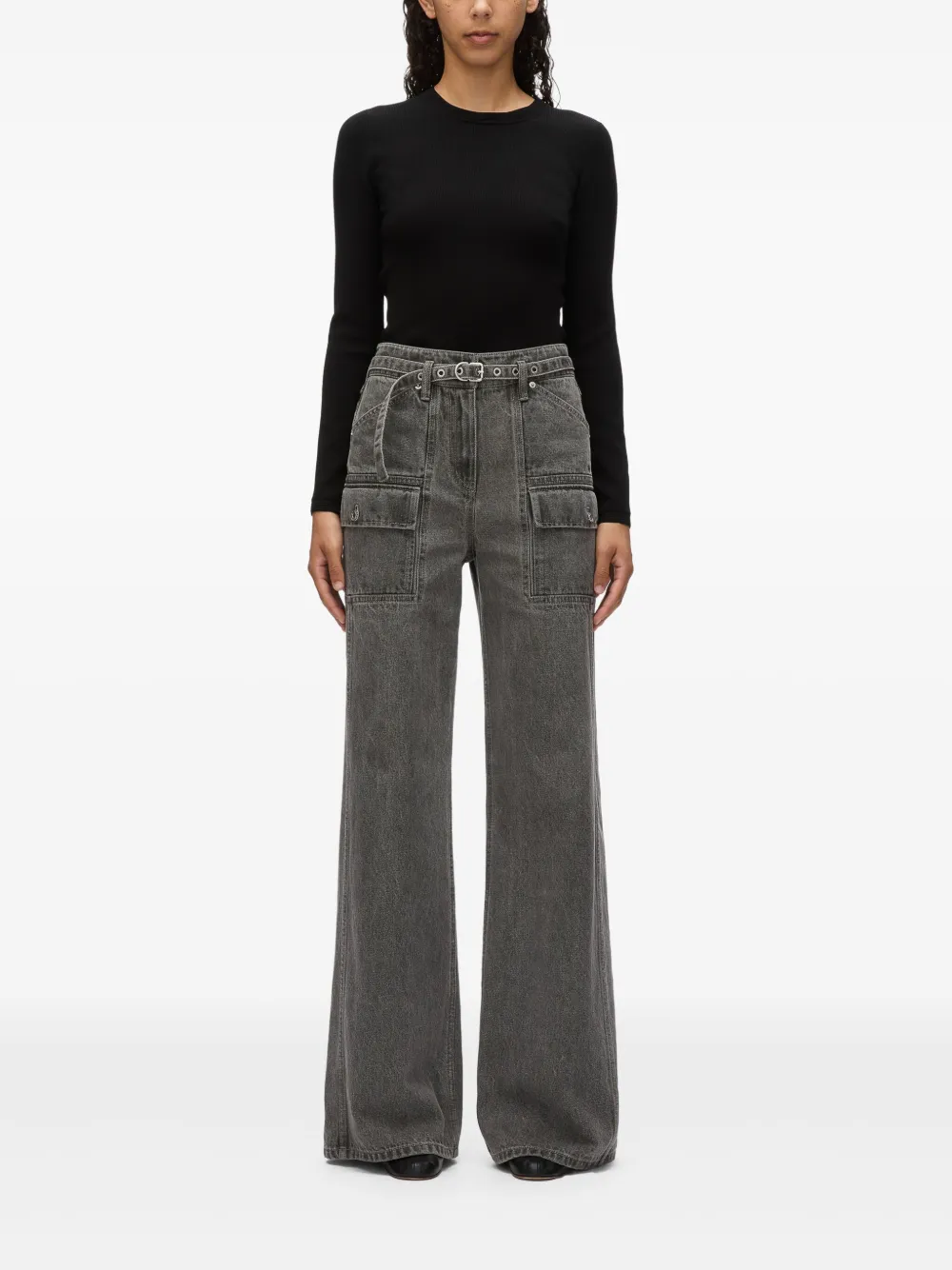 3.1 Phillip Lim Jeans a gamba ampia - WASHED GREY
