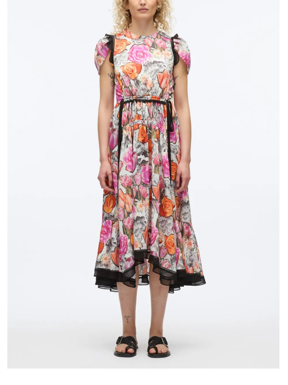 3.1 Phillip Lim Midi-jurk met bloemenprint Roze
