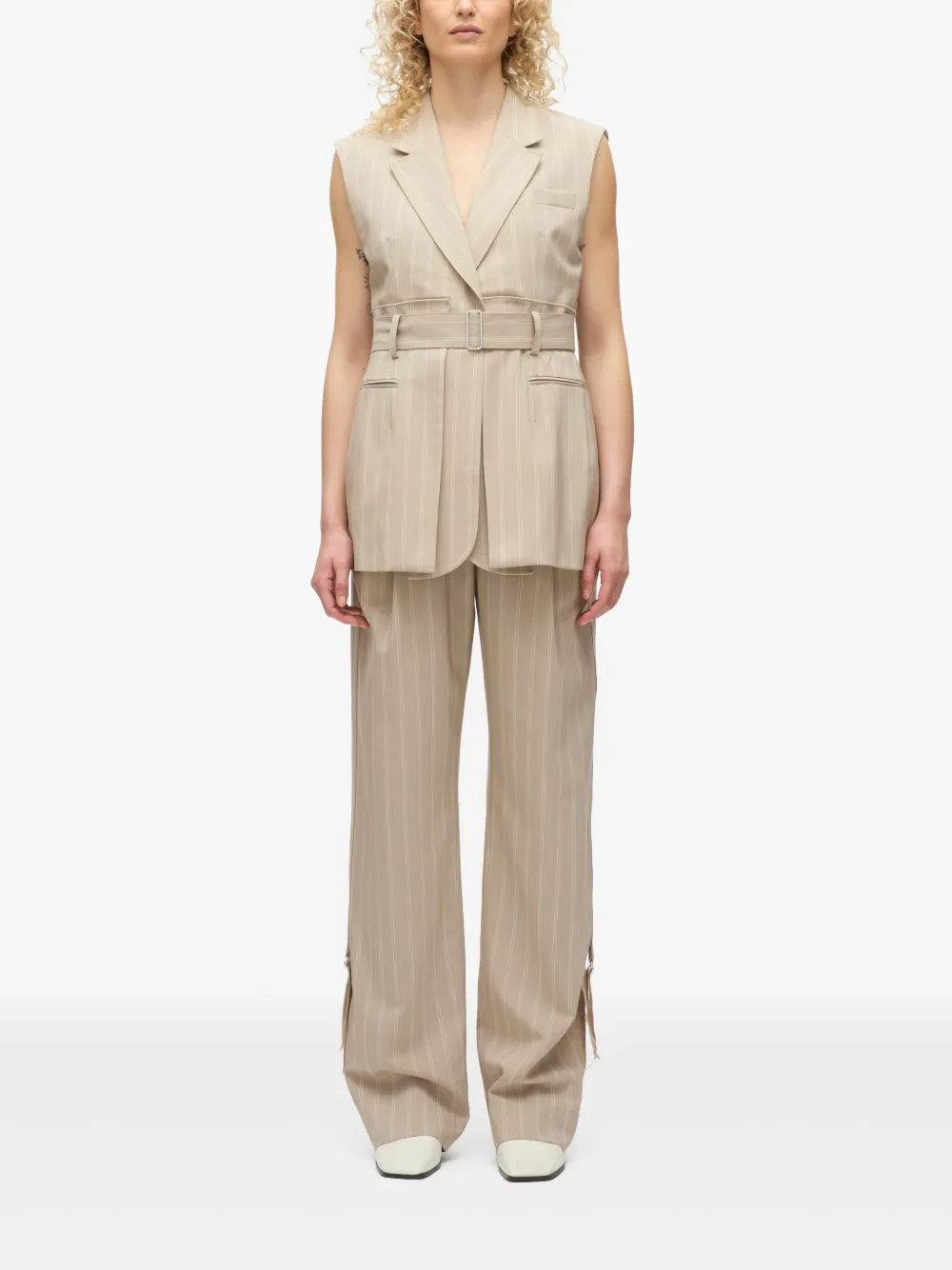 Shop 3.1 Phillip Lim Striped Waistcoat In Brown