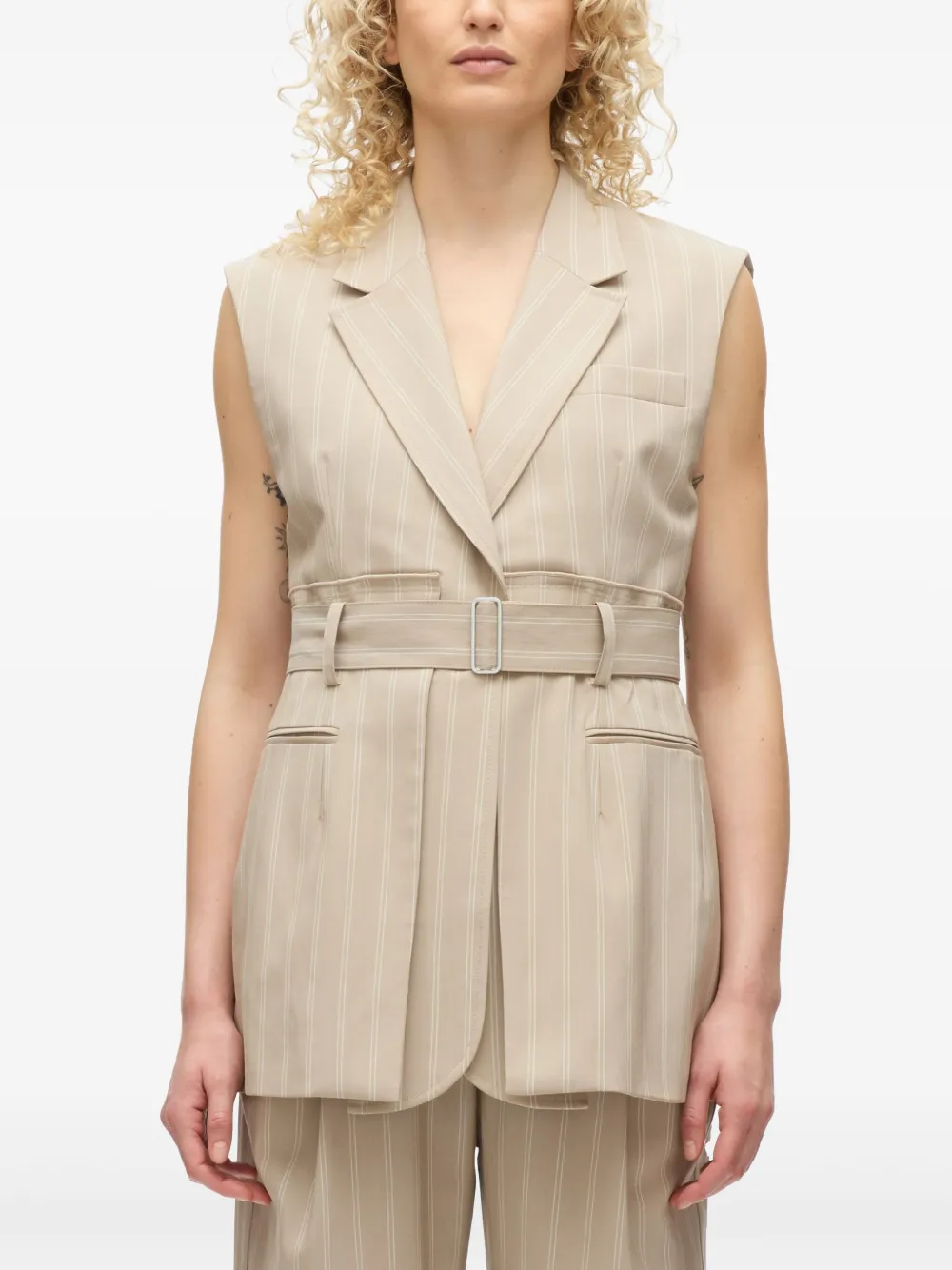 Shop 3.1 Phillip Lim Striped Waistcoat In Brown