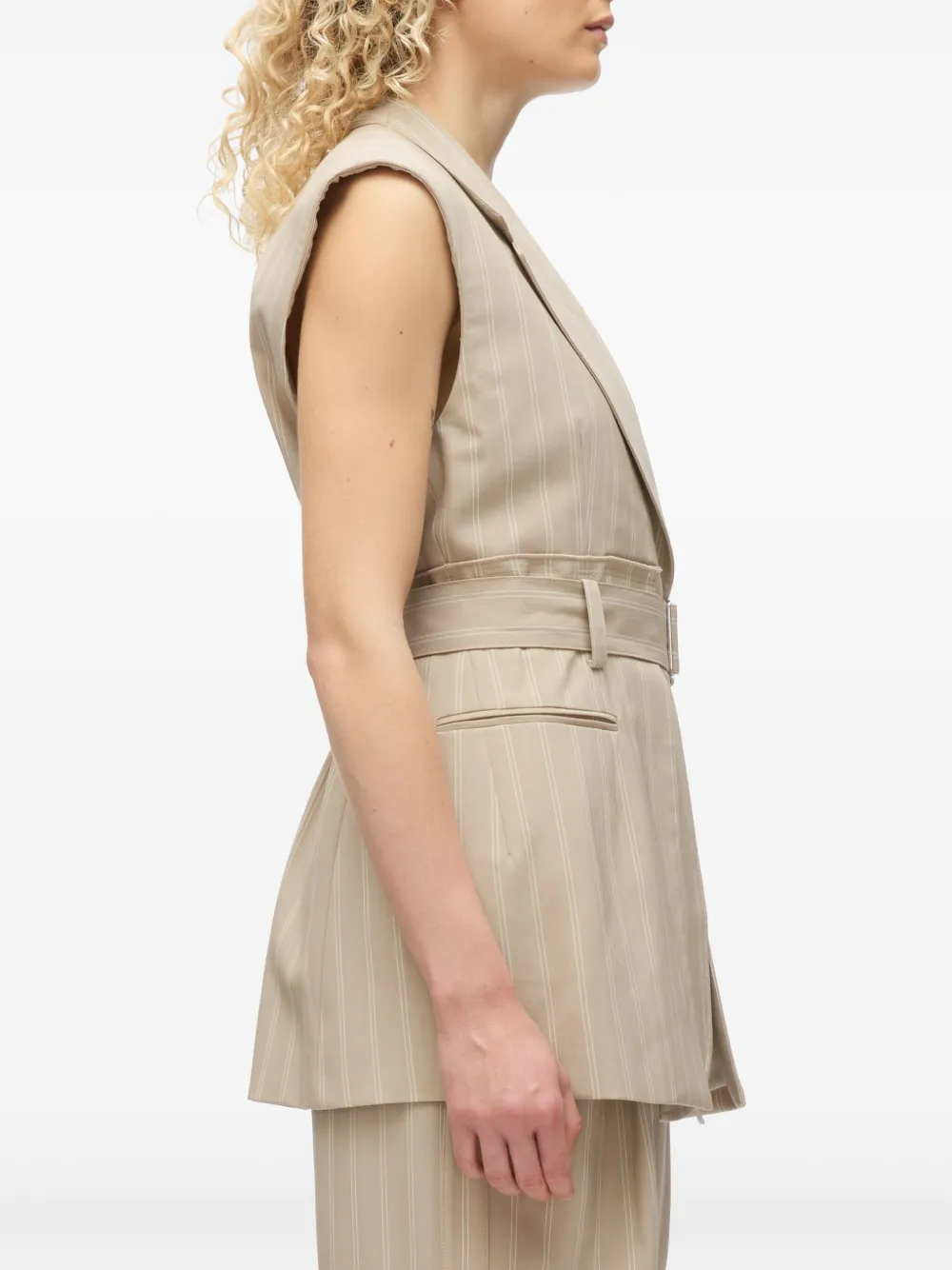 Shop 3.1 Phillip Lim Striped Waistcoat In Brown