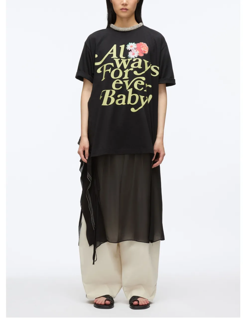 3.1 Phillip Lim Gelaagde midi-jurk Zwart