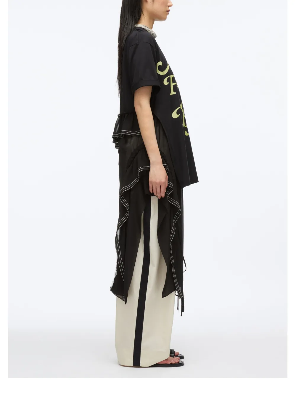 3.1 Phillip Lim Gelaagde midi-jurk Zwart